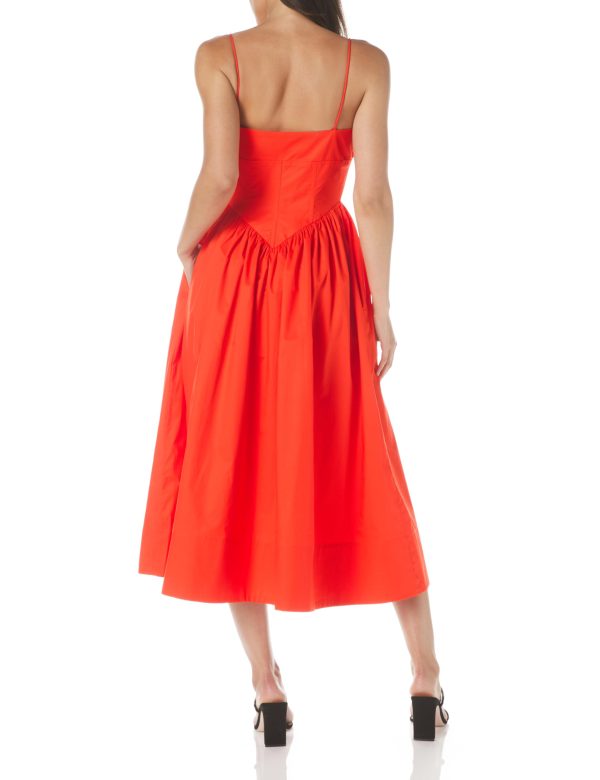 Women's red long skirt