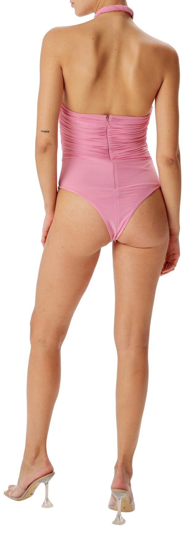Women's halter neck pink top